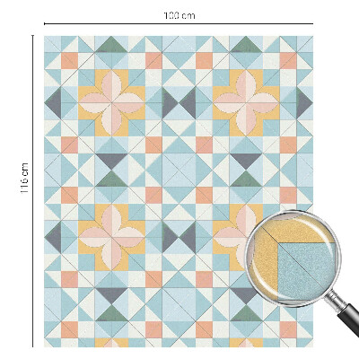 Folie decorativă vitraliu pentru uși și ferestre Geometrie colorată