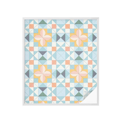 Folie decorativă vitraliu pentru uși și ferestre Geometrie colorată