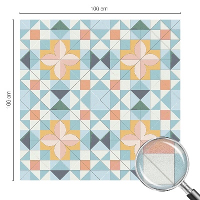 Folie decorativă vitraliu pentru uși și ferestre Geometrie colorată