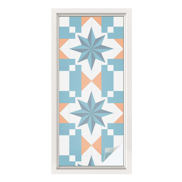 Autocolant vitraliu pentru geam Stele albastre