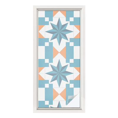 Autocolant vitraliu pentru geam Stele albastre