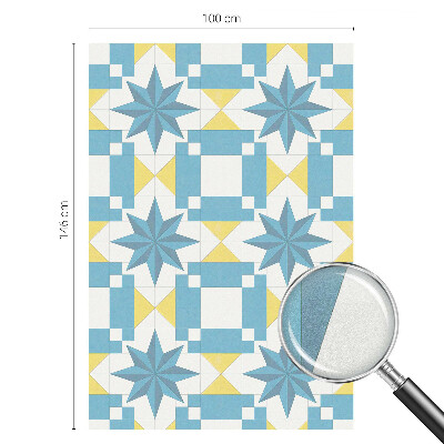 Folie decorativă vitraliu pentru uși și ferestre Stele albastre