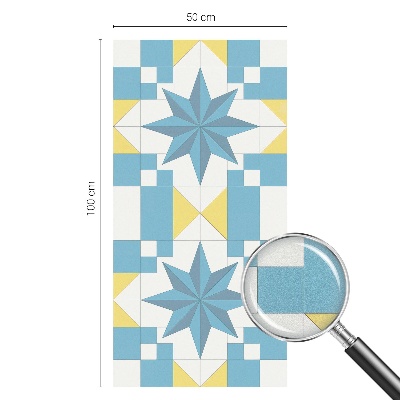 Folie decorativă vitraliu pentru uși și ferestre Stele albastre