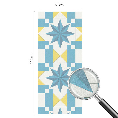 Folie decorativă vitraliu pentru uși și ferestre Stele albastre