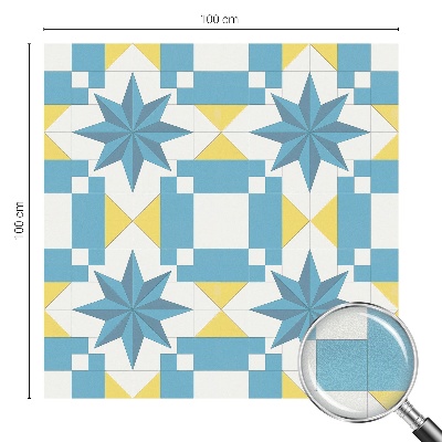 Folie decorativă vitraliu pentru uși și ferestre Stele albastre