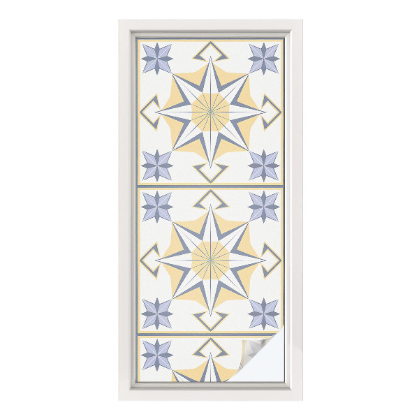 Autocolant vitraliu pentru geam Stele geometrice