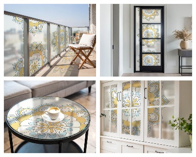 Folie geam să nu se vadă din exterior Mandale colorate