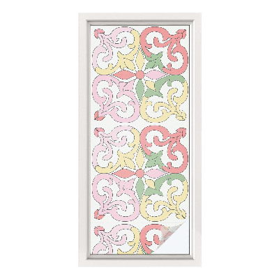 Folie decorativă vitraliu pentru uși și ferestre Ornamente florale