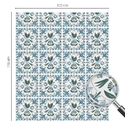 Autocolant vitraliu pentru geam Flori albastre