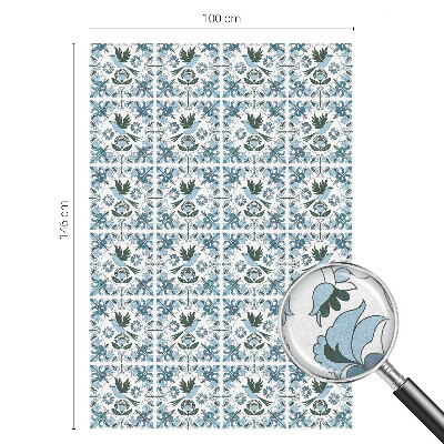 Autocolant vitraliu pentru geam Flori albastre