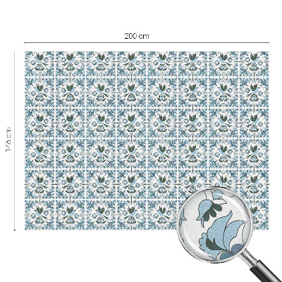 Autocolant vitraliu pentru geam Flori albastre