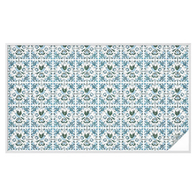 Autocolant vitraliu pentru geam Flori albastre