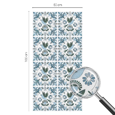 Autocolant vitraliu pentru geam Flori albastre