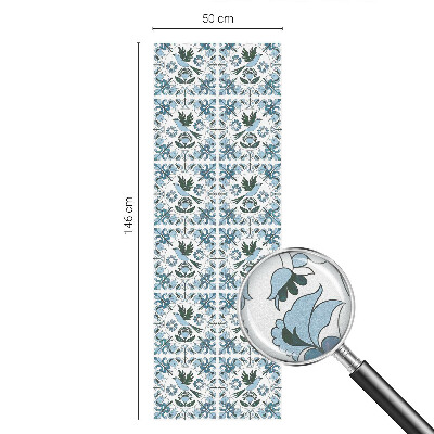 Autocolant vitraliu pentru geam Flori albastre