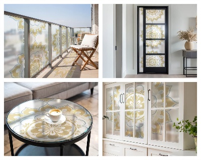 Folie decorativă geam Mandala florală