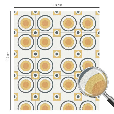 Folie decorativă vitraliu pentru uși și ferestre Cercuri retro