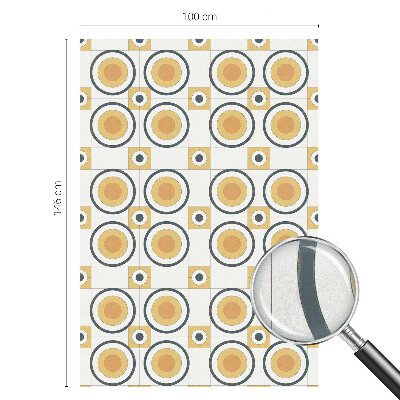 Folie decorativă vitraliu pentru uși și ferestre Cercuri retro