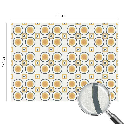 Folie decorativă vitraliu pentru uși și ferestre Cercuri retro