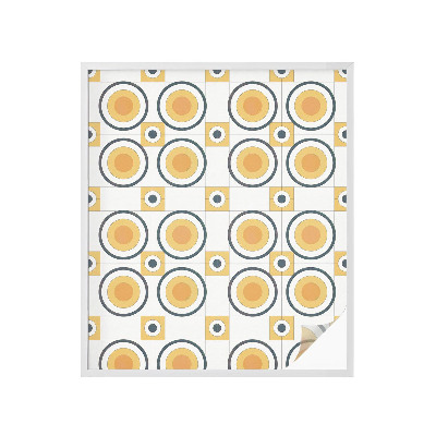 Folie decorativă vitraliu pentru uși și ferestre Cercuri retro