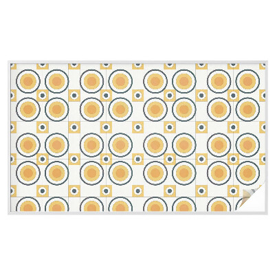 Folie decorativă vitraliu pentru uși și ferestre Cercuri retro