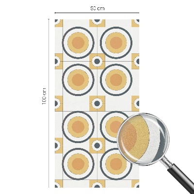 Folie decorativă vitraliu pentru uși și ferestre Cercuri retro