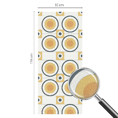 Folie decorativă vitraliu pentru uși și ferestre Cercuri retro
