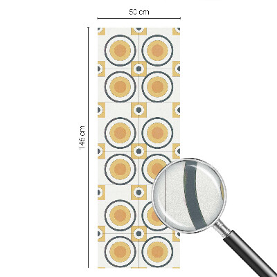 Folie decorativă vitraliu pentru uși și ferestre Cercuri retro