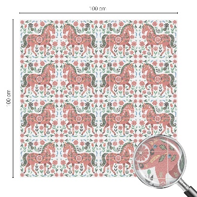 Folie decorativă vitraliu pentru uși și ferestre Cai colorați