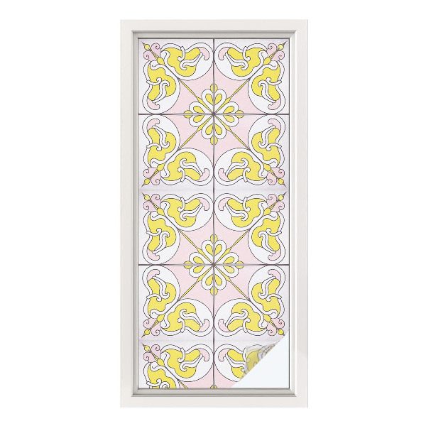 Folie geam intimitate model vitraliu Flori abstracte