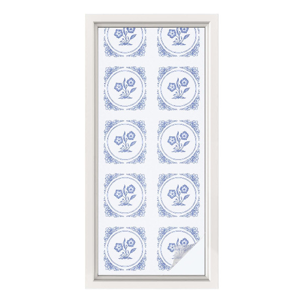 Autocolant vitraliu pentru geam Flori delicate