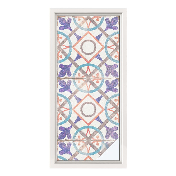 Folie geam intimitate model vitraliu Mozaicuri colorate