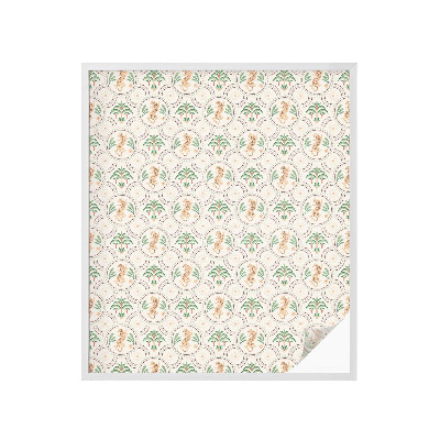 Folie decorativă vitraliu pentru uși și ferestre Leopard de palmier