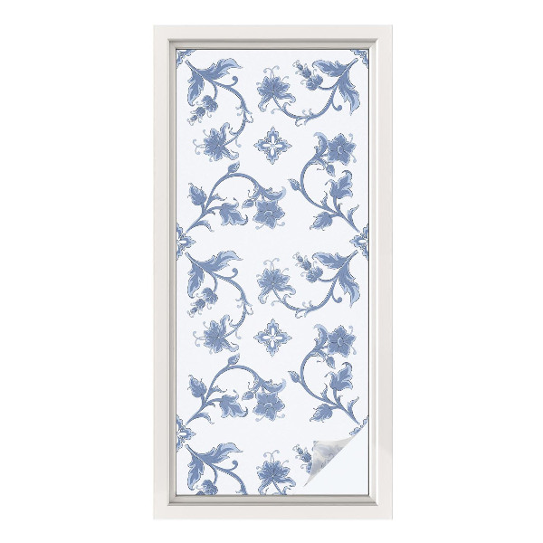 Folie decorativă vitraliu pentru uși și ferestre Ornament floral