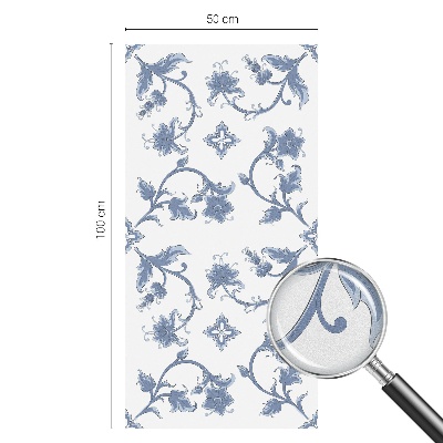 Folie decorativă vitraliu pentru uși și ferestre Ornament floral