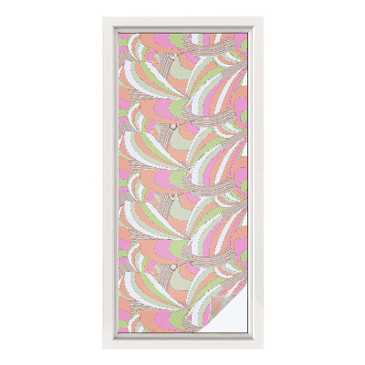 Folie decorativă vitraliu pentru uși și ferestre Zigzag colorat