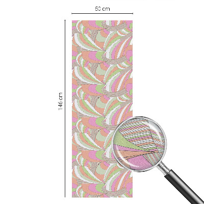 Folie decorativă vitraliu pentru uși și ferestre Zigzag colorat