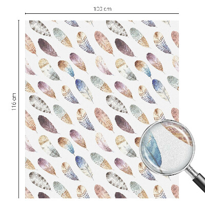 Folie decorativă vitraliu pentru uși și ferestre Pene boho