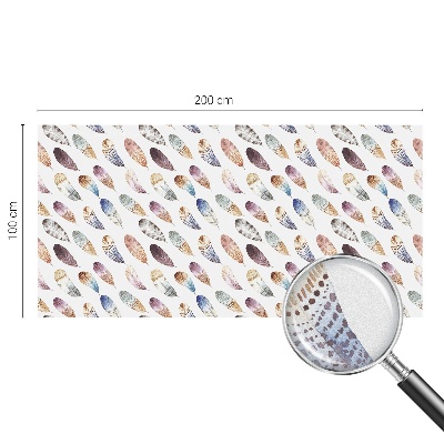 Folie decorativă vitraliu pentru uși și ferestre Pene boho