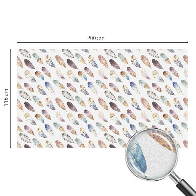 Folie decorativă vitraliu pentru uși și ferestre Pene boho