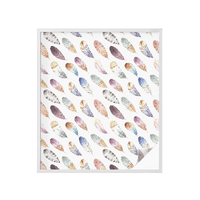 Folie decorativă vitraliu pentru uși și ferestre Pene boho