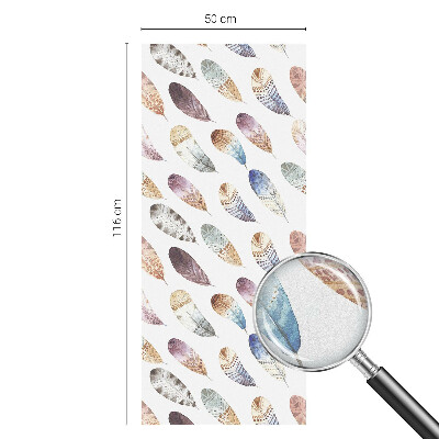 Folie decorativă vitraliu pentru uși și ferestre Pene boho