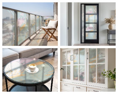 Folie geam intimitate model vitraliu Armonie abstractă