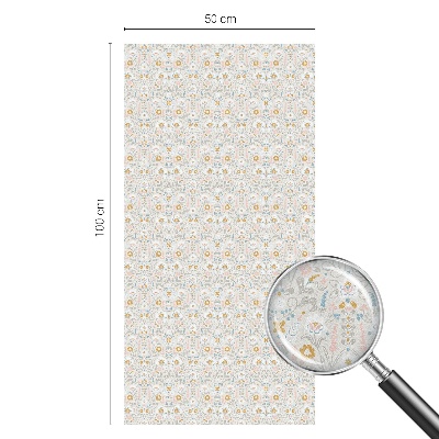 Folie decorativă vitraliu pentru uși și ferestre Simetria florală