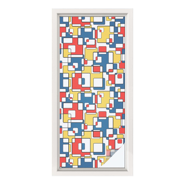 Folie decorativă vitraliu pentru uși și ferestre Forme geometrice