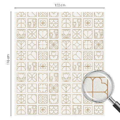 Autocolant vitraliu pentru geam Iubire geometrică