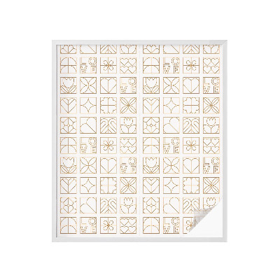 Autocolant vitraliu pentru geam Iubire geometrică