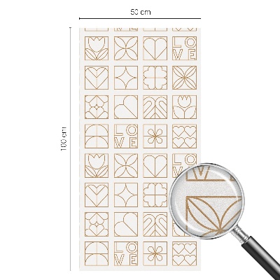 Autocolant vitraliu pentru geam Iubire geometrică