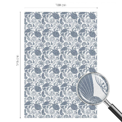 Folie decorativă vitraliu pentru uși și ferestre Viața oceanică