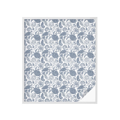 Folie decorativă vitraliu pentru uși și ferestre Viața oceanică