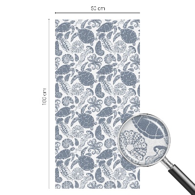 Folie decorativă vitraliu pentru uși și ferestre Viața oceanică